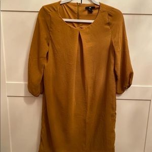 H&M shirt dress dark mustard sz 6 Zara a&f express